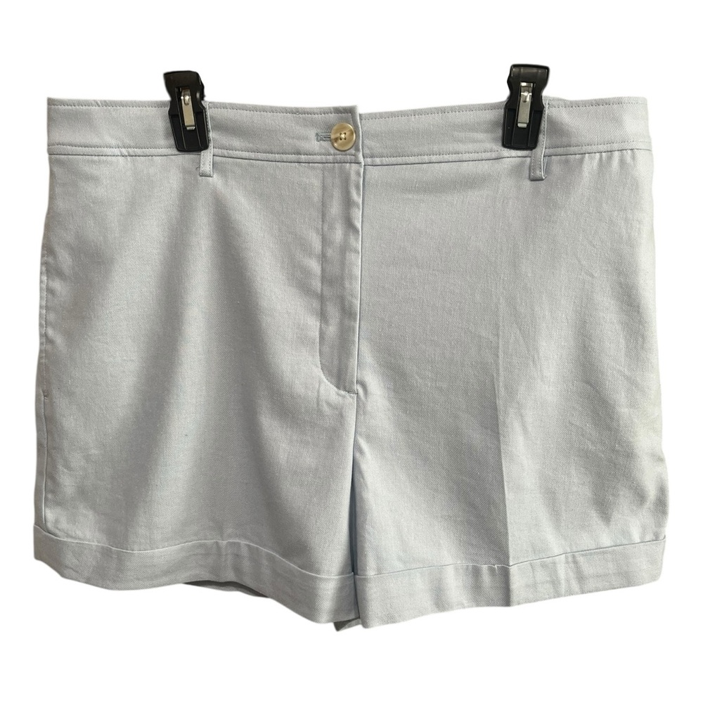 NWT LOFT Linen Blend Light Blue Cuffed Shorts - Size 16